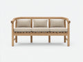 Bancos de jardín de madera para 3 plazas 170 x 70 x 90 cm - Natural y beige - Diseño clásico con reposabrazos