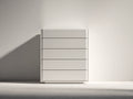Cómodas de 5 cajones 80 x 40 x 110 cm - Blanco crema - Diseño moderno sin tiradores