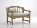 Bancos de jardín de madera 120x65x95 cm - Madera natural-Beige - Respaldo de celosía y reposabrazos curvos - Diseño clásico para terraza