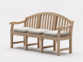 Bancos de jardín de madera para 3 plazas 175 x 68 x 92 cm - Natural y beige - Respaldo curvo con reposabrazos