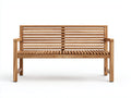 Bancos de jardín de madera 150x60x90 cm - Marrón natural - Diseño de listones con reposabrazos