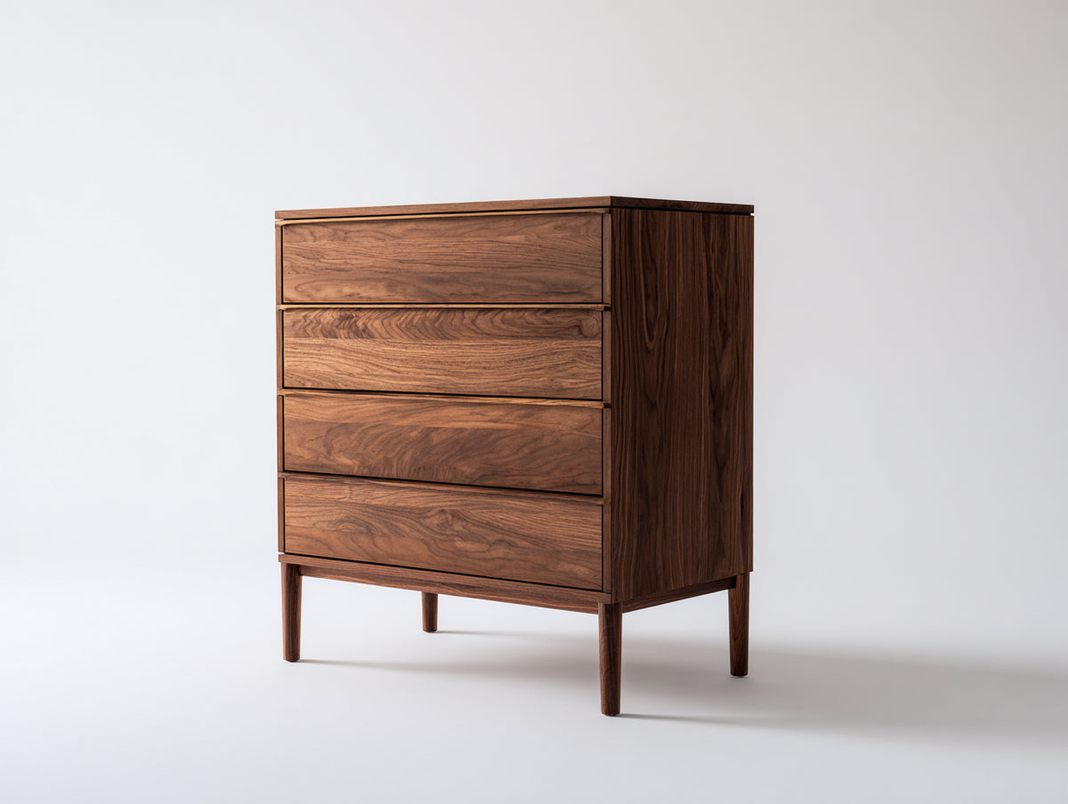 Cómodas de madera 90x45x110 cm - Marrón - 4 cajones amplios - Diseño moderno para dormitorio
