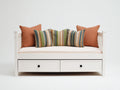 Sofás cama con 2 cajones 205x100x92 cm - Blanco - Diseño clásico con almacenaje