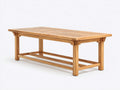 Mesas de jardín de madera 220x100x75 cm - Madera natural - Tablero rectangular de listones - Diseño rústico para terraza