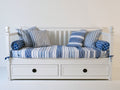 Sofás cama con 2 cajones 210x103x95 cm - Blanco - Diseño clásico con almacenaje