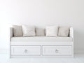 Sofás cama de madera 195 x 90 x 85 cm - blanco - 2 cajones y diseño clásico