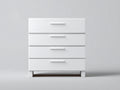 Cómodas de madera 80x40x100 cm - Blanco - 4 cajones con tiradores - Diseño moderno para dormitorio