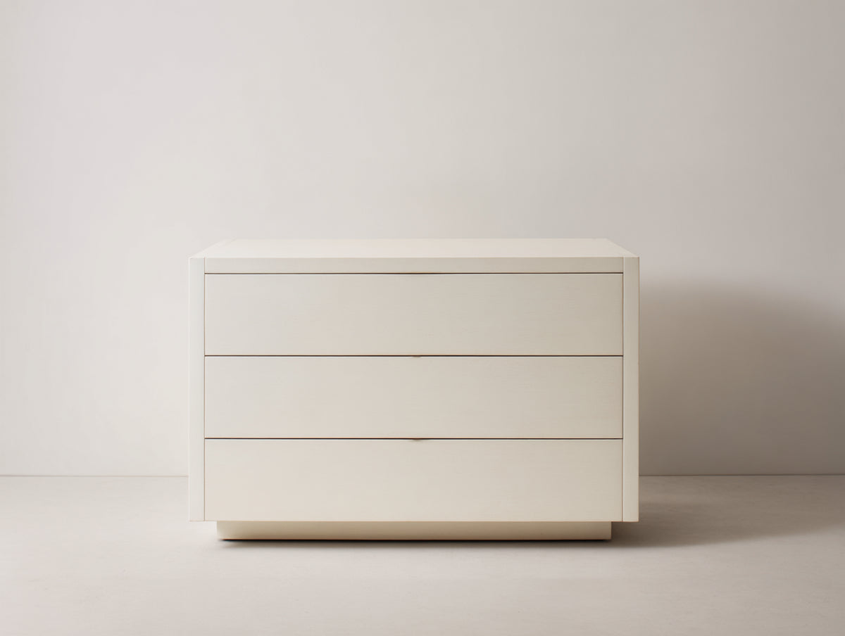 Cómodas de 3 cajones 100x45x75 cm - Blanco roto - Diseño moderno sin tiradores